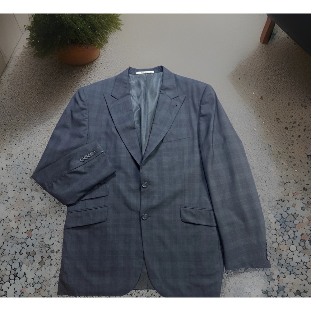 42R Burberry London Sport Coat Blazer Jacket  Windowpane Black Check Wedding‎